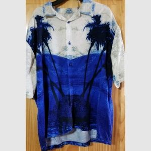Guess Tropical Hawaiian Button Down Shirt Large